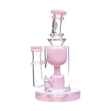 Calibear Colored Torus Recycler Bong in Purple with Quartz, 14mm Joint, Front View