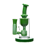 Calibear Colored Torus Recycler Bong in Purple, 8" Quartz, 14mm Joint, Front View