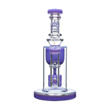 Calibear Colored Torus Recycler Bong in Purple, Front View, 8" with Quartz Banger