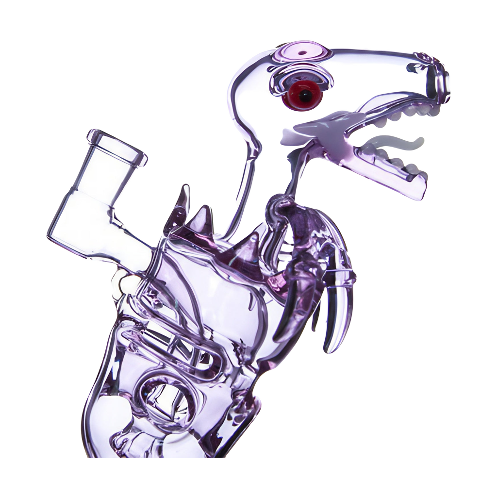 Calibear Fab Dino Dab Rig in Green - Beaker Design with Quartz Material - Side View