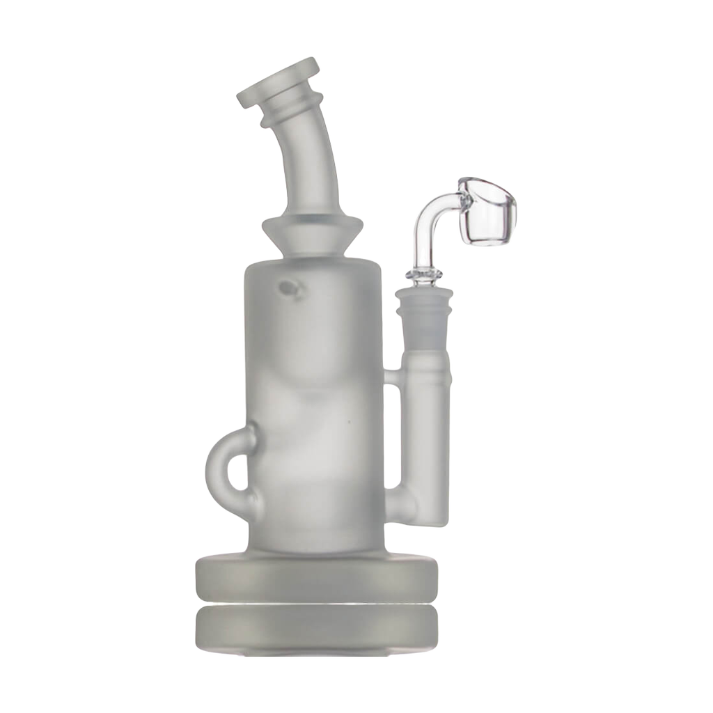 Calibear Klein Recycler Bong in Clear Glass, 7.5" Height with Efficient Recycling Design