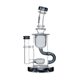 Calibear Klein Recycler Bong in Transparent Black with 14mm Joint, Front View