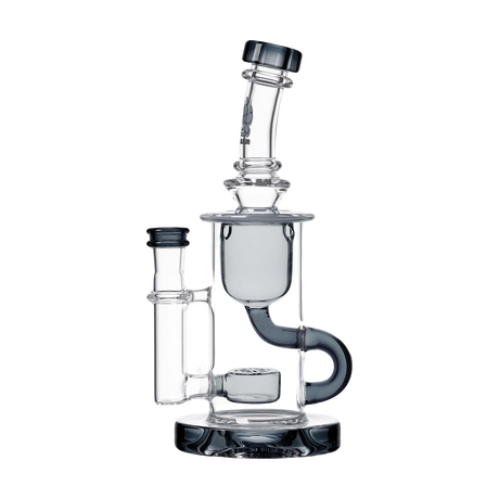 Calibear Klein Recycler Bong in Transparent Black with 14mm Joint, Front View