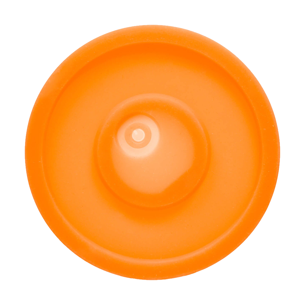 Calibear LED Silicone Base for Dab Rig, Orange, Borosilicate Glass, Top View