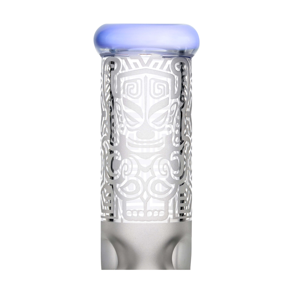 Calibear Premium Sandblasted Straight Tube Bong with Purple Accents - Front View