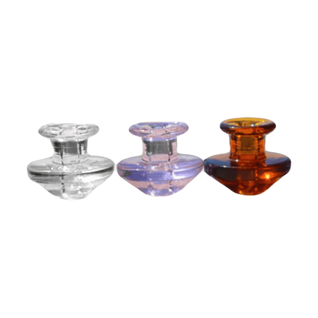 Calibear Puffco Peak Carb Caps lineup in various colors for dab rigs, front view on white background