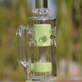 Calibear Straight Fab Carta Attachment in Slyme green, borosilicate glass, side view on white background