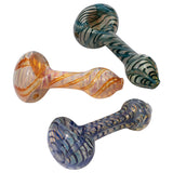 LA Pipes Candy Swirl Glass Spoon Pipes in Various Colors, Compact and Portable Design