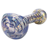 LA Pipes Candy Swirl Glass Spoon Pipe, Compact Design, Fumed Color Changing, Side View