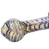 LA Pipes Candy Swirl Glass Spoon Pipe, fumed color changing, compact design, side view
