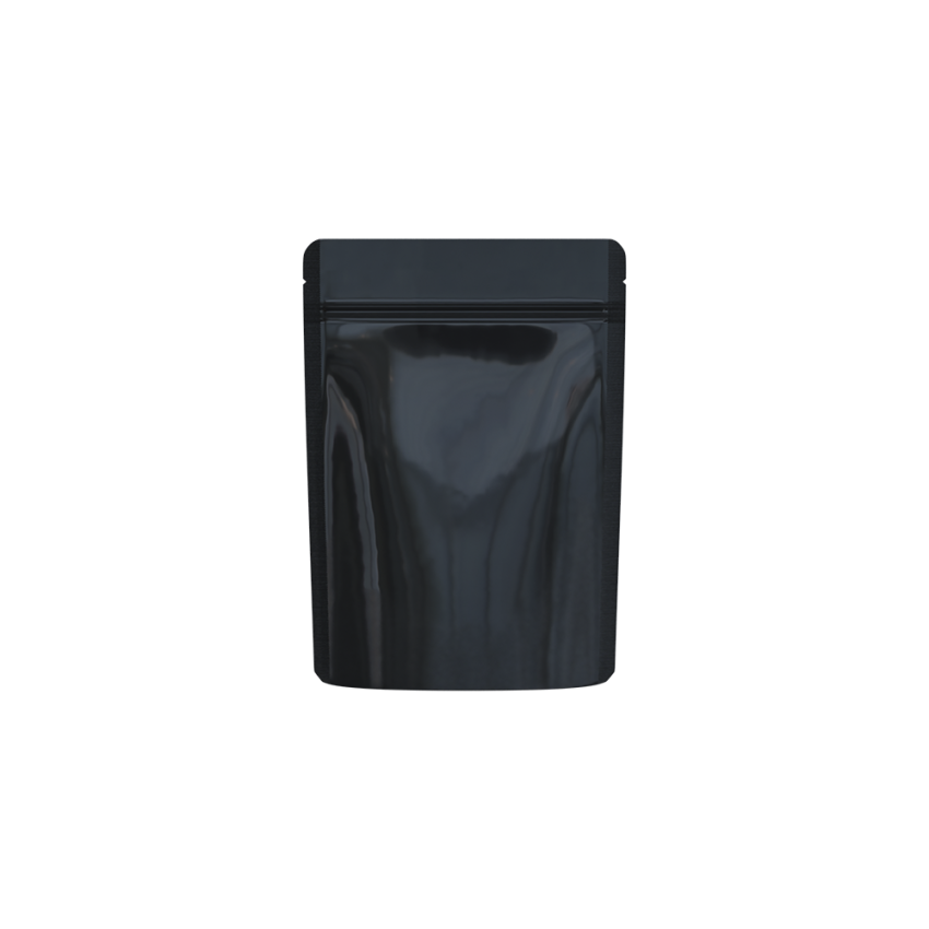 Cannaline Smell Proof Mylar Bags | Black Glossy Solid | 50pc Set