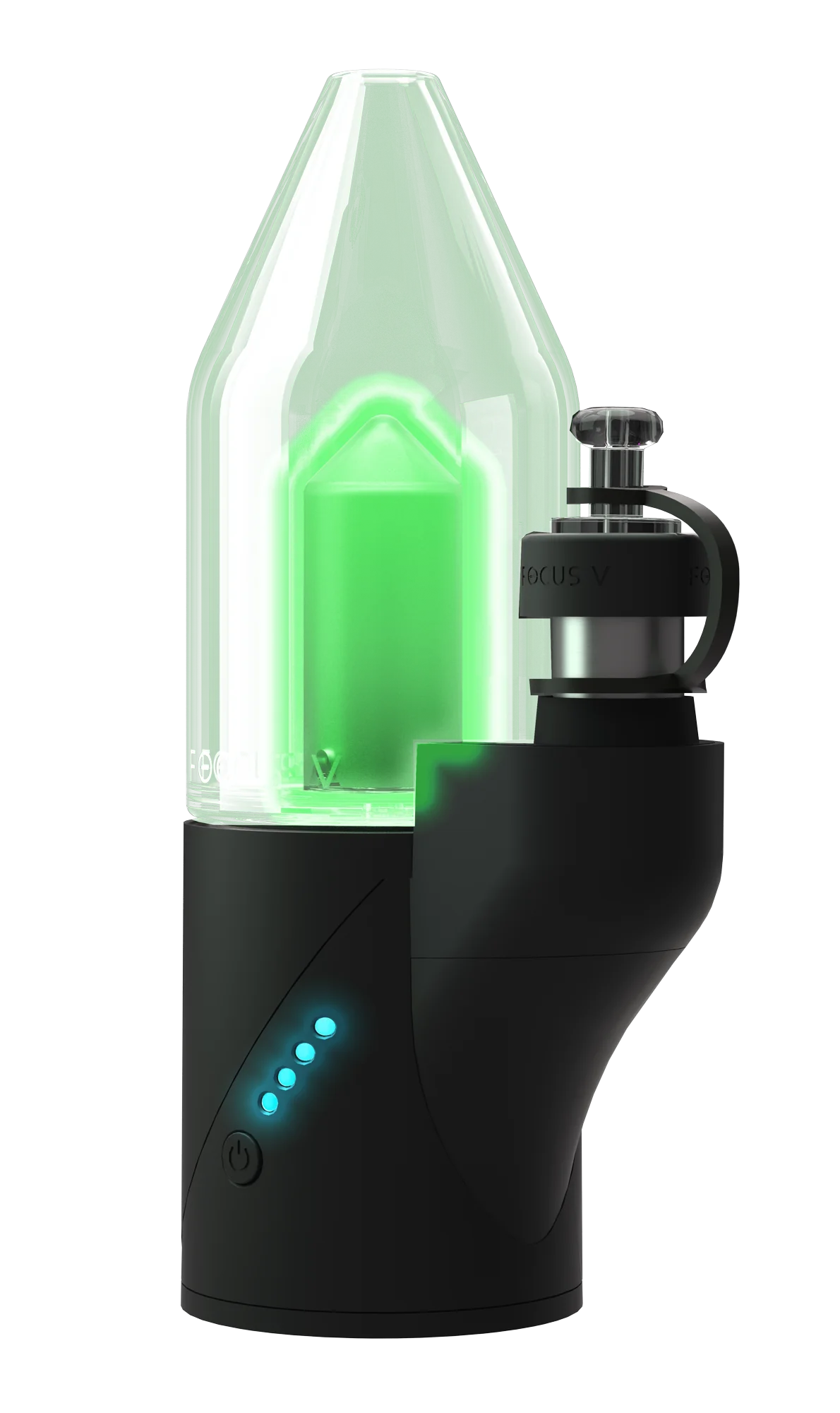 Focus V CARTA CLASSIC Electric Dab Rig in Black with 1200mAh, side view on white background