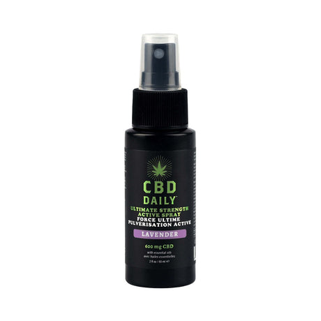 CBD Daily Ultimate Strength Active Spray with Lavender, 2oz 600mg CBD, Front View