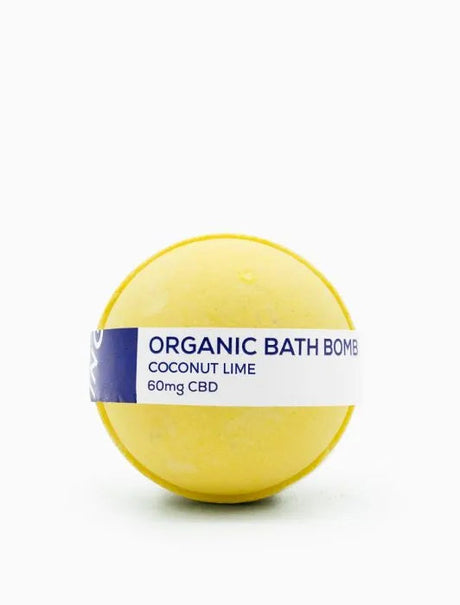 CBD Living Coconut Lime Bath Bomb, 60mg CBD, Organic Ingredients, Front View