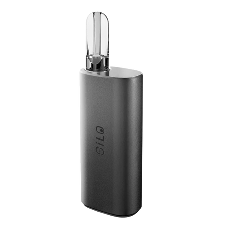 CCELL Silo Auto Draw Cartridge Vaporizer 500mAh in Gray, front view on a seamless white background