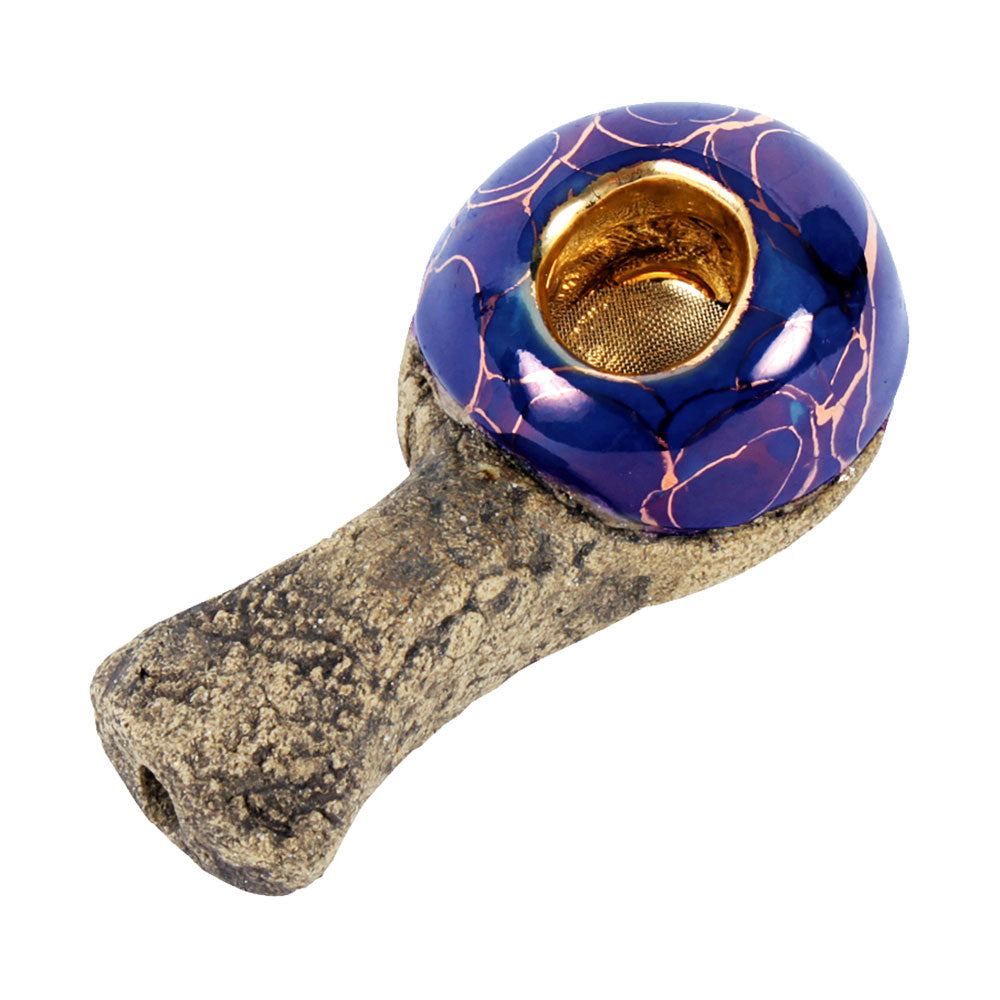 Celebration Pipes Lavastoneware Spoon Pipe in Lapis Lazuli Design - Top View