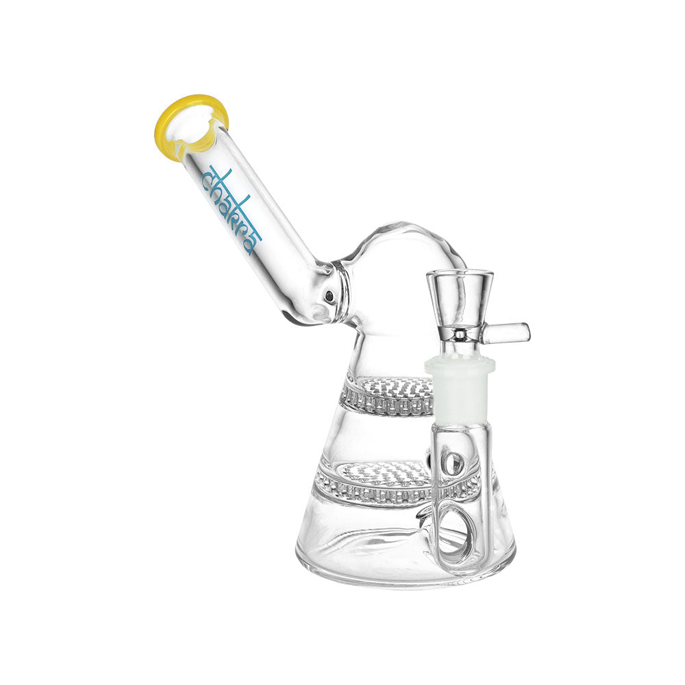 Chakra Honeycomb Sidecar Water Pipe, 5.75" tall, 14mm female joint, with Borosilicate Glass