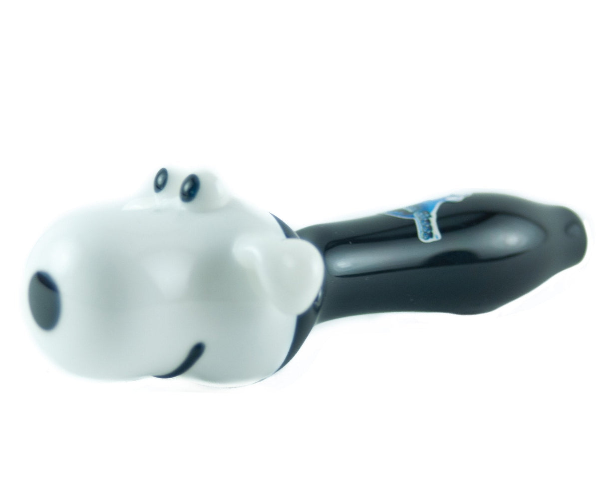 Chameleon Glass Brian Pipe in Borosilicate, Side View, 5" Length, Thick Glass, USA Made