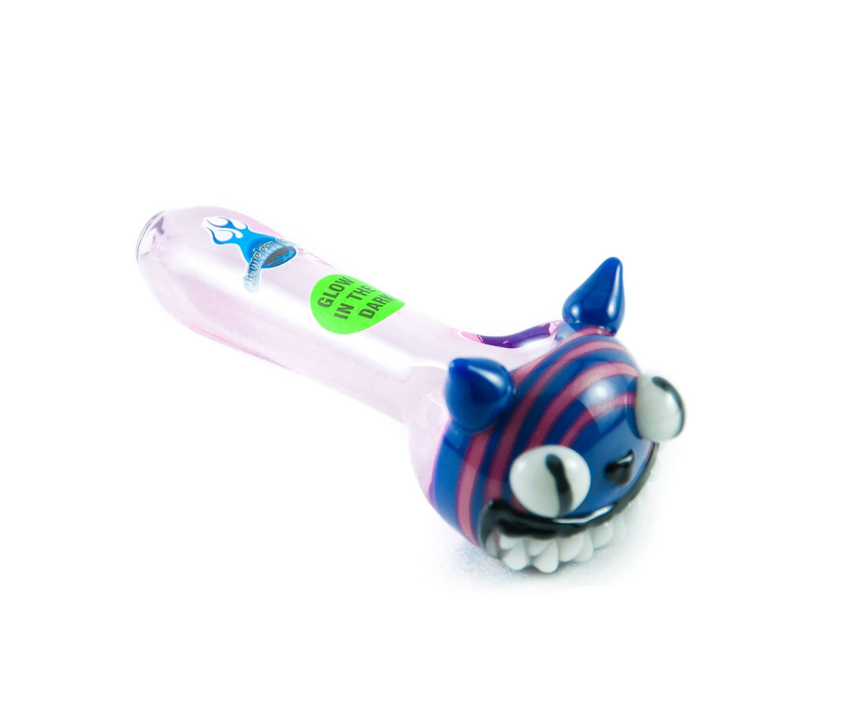 Chameleon Glass - Cheshire Cat Glow in the Dark Pipe | Dank Geek
