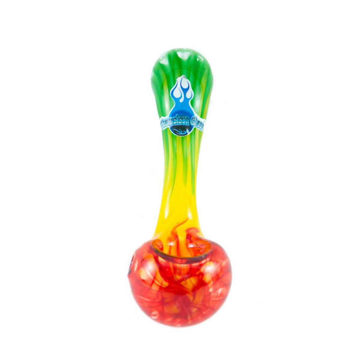 Red Yellow and Green Rasta Handmade Glass Sherlock Pipe 