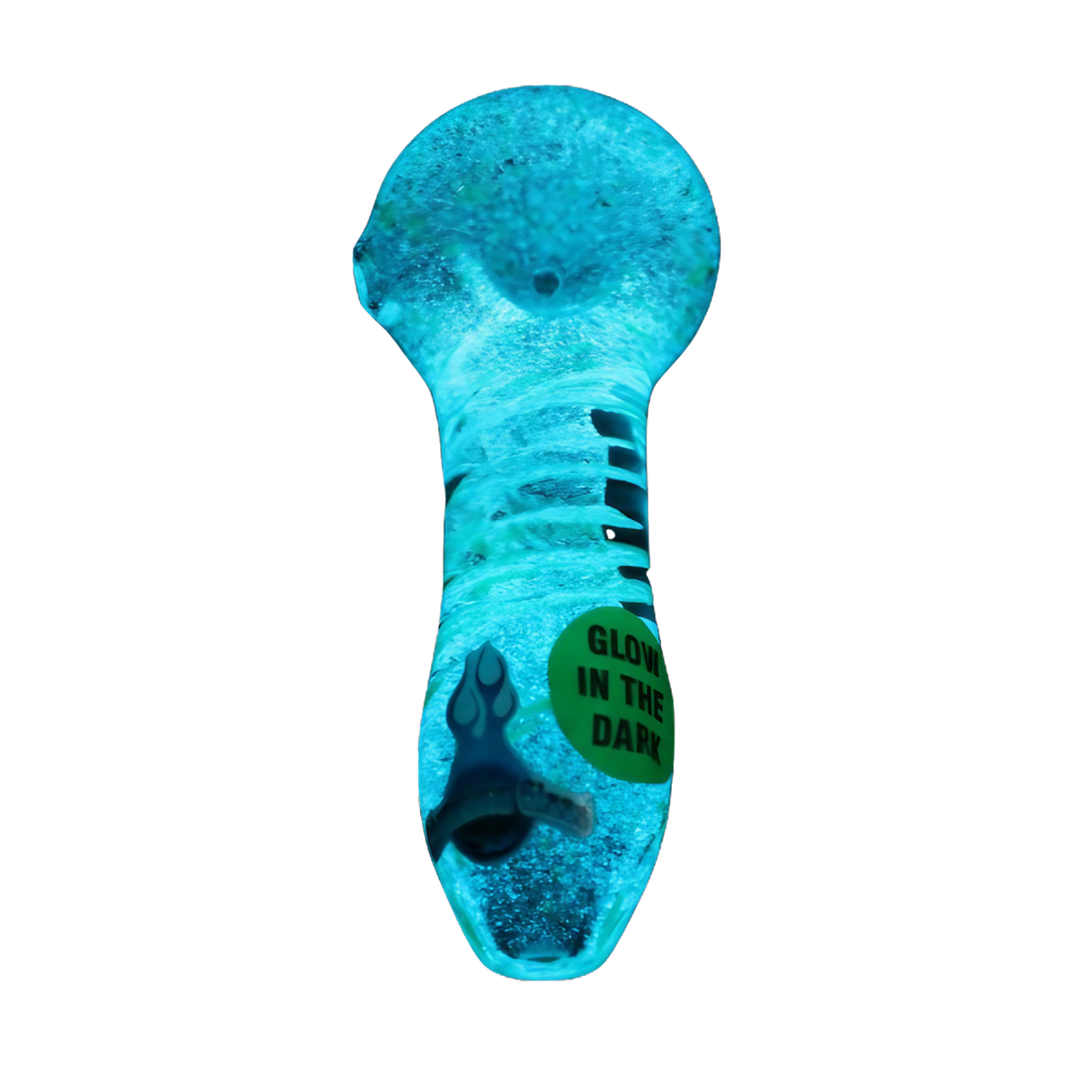 [TRANSPARENT] Chameleon Glass -Firefly Vortex Glow in the Dark Hand Pipe | Dank Geek