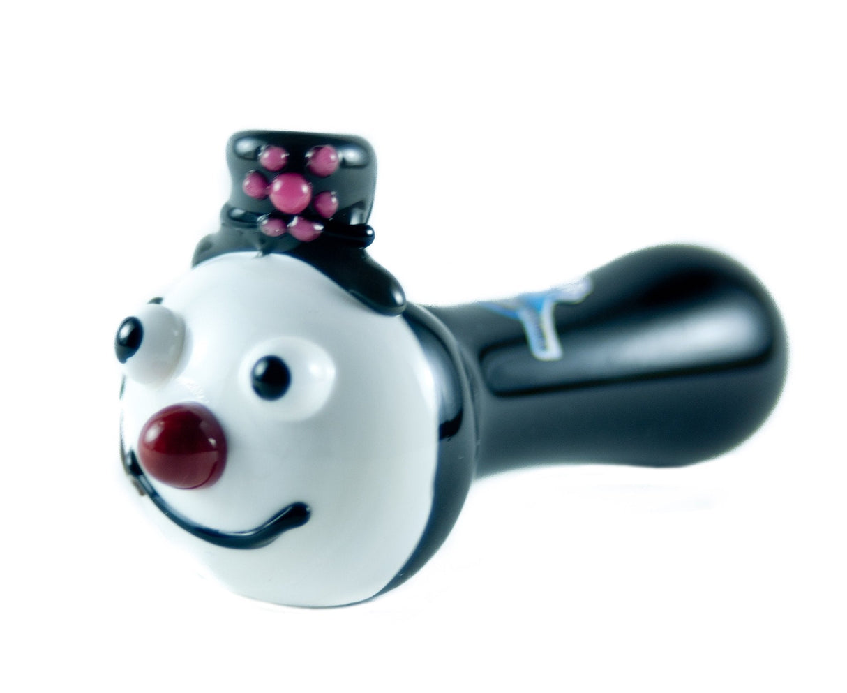 Chameleon Glass Frosty the Snowman Pipe with Deep Bowl, Heavy Wall, Side View