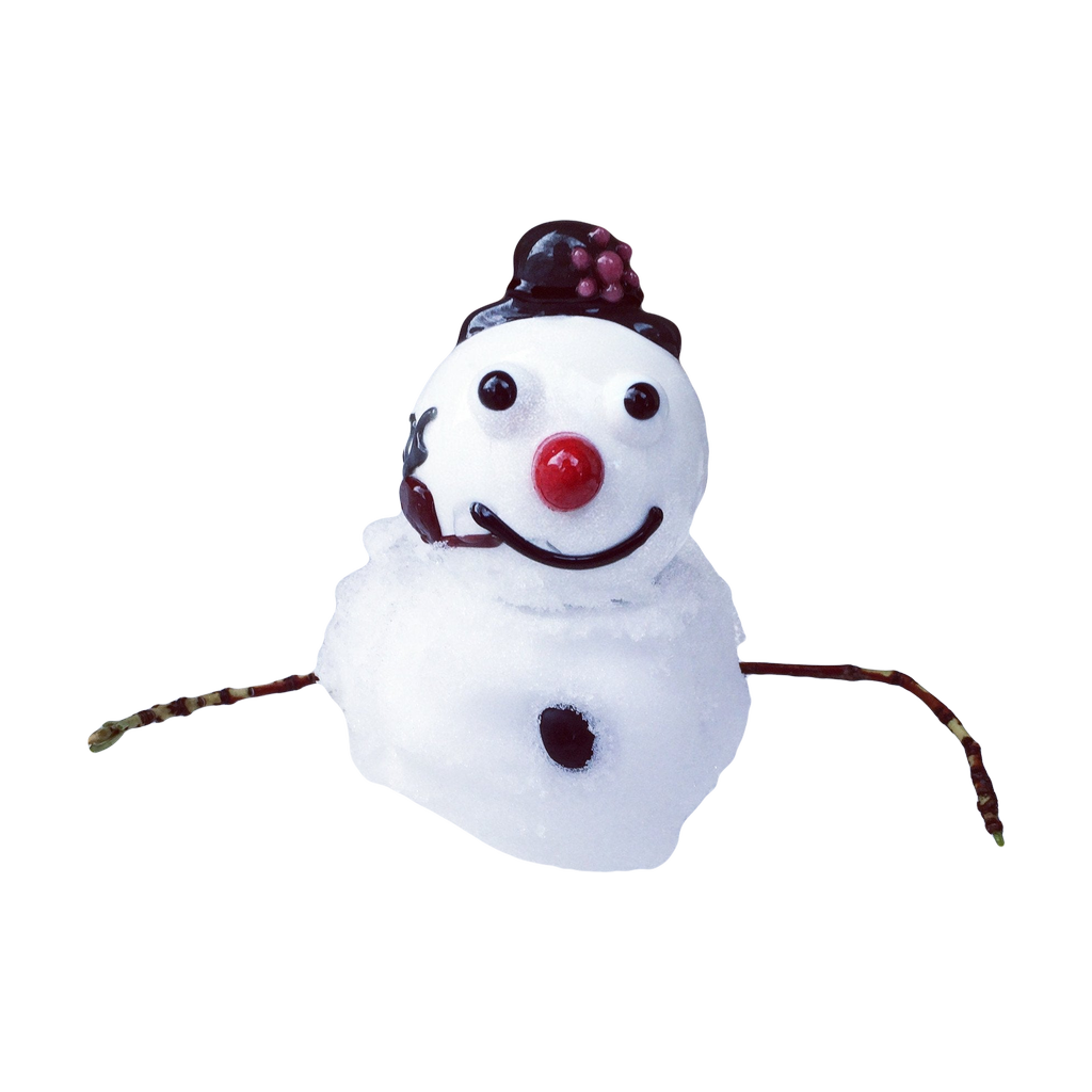 Chameleon Glass Frosty the Snowman Pipe, Heavy Wall Glass, Deep Bowl, USA Made