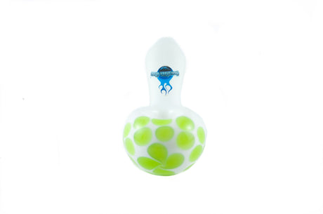 Chameleon Glass Just The Tip Hand Pipe, Green Spots, Heavy Wall Borosilicate Glass, Front View