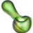 Chameleon Glass Northern Lights Spoon Pipe in Green with Thick Glass - Top View