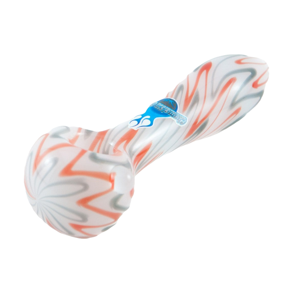 Chameleon Glass Rock & Roll Hand Pipe in Gray and Orange - Thick Borosilicate Glass