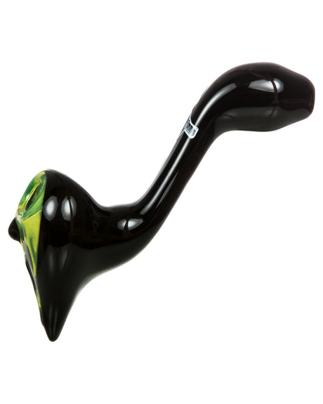 Chameleon Glass Slyme Phantom Sherlock Pipe with unique curve design - Side View