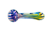 Chameleon Glass Space Cadet Hand Pipe in Borosilicate, Swirl Pattern, Side View