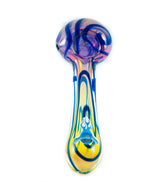 Chameleon Glass Space Cadet Hand Pipe, Borosilicate Glass, Top View