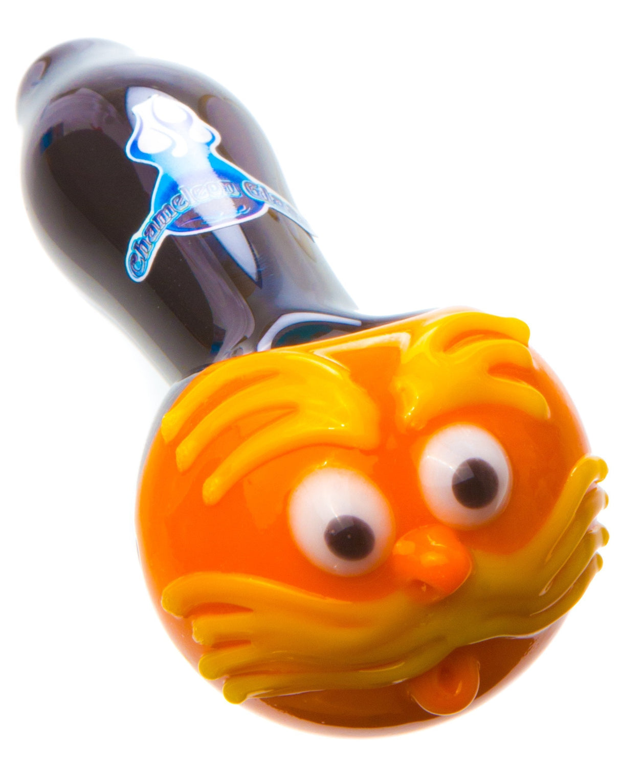 Chameleon Glass Treehugger Hand Pipe with Unique Tree Face Design in Borosilicate Glass