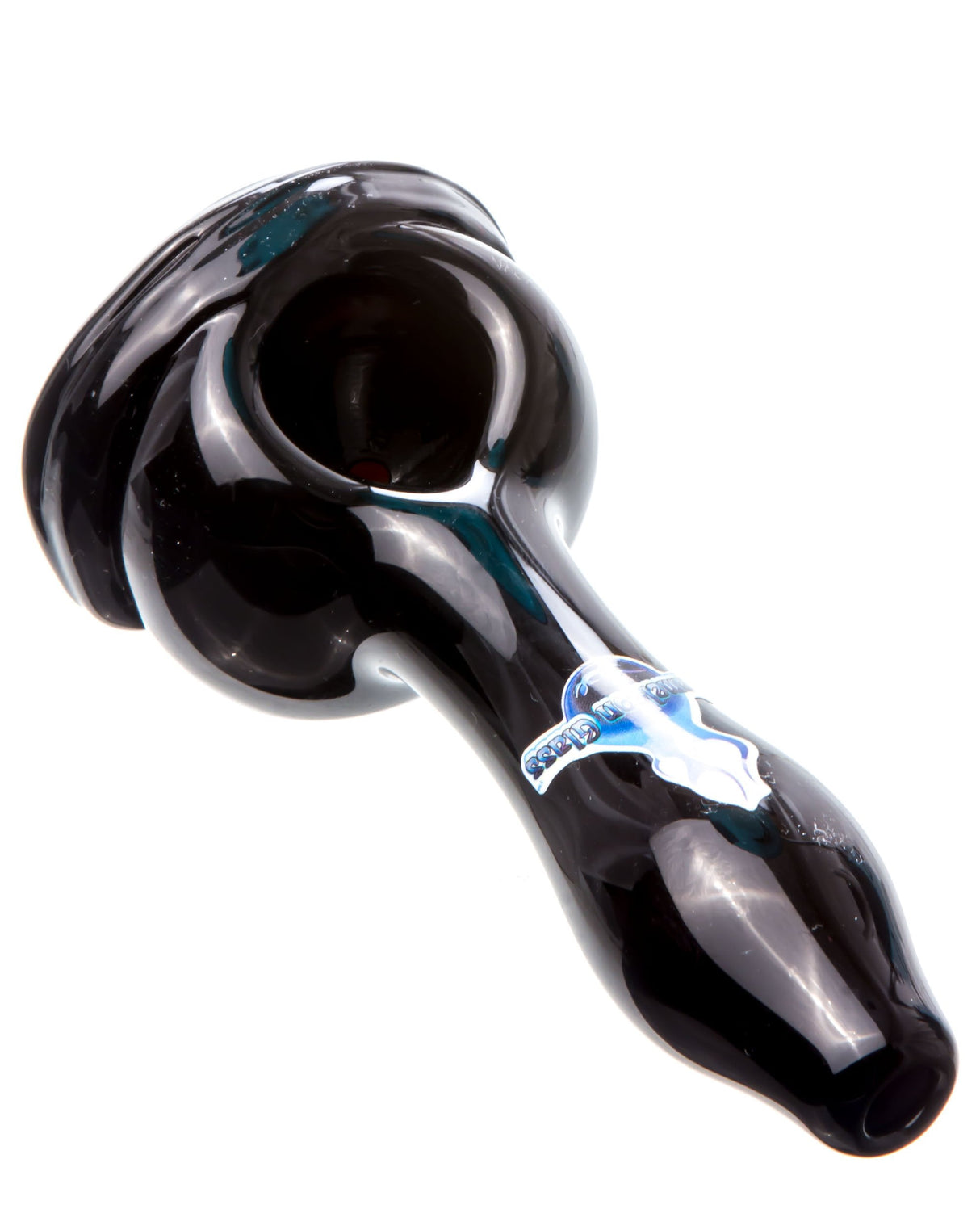 Chameleon Glass Wizard Hand Pipe in Borosilicate Glass, Angled Side View