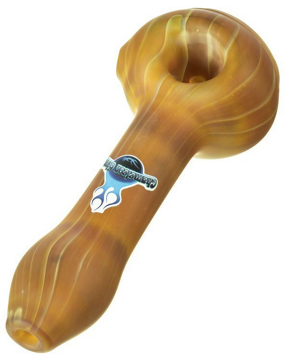 Chameleon Glass Wood Grain Cyclops Pipe, Medium Size Borosilicate, Side View