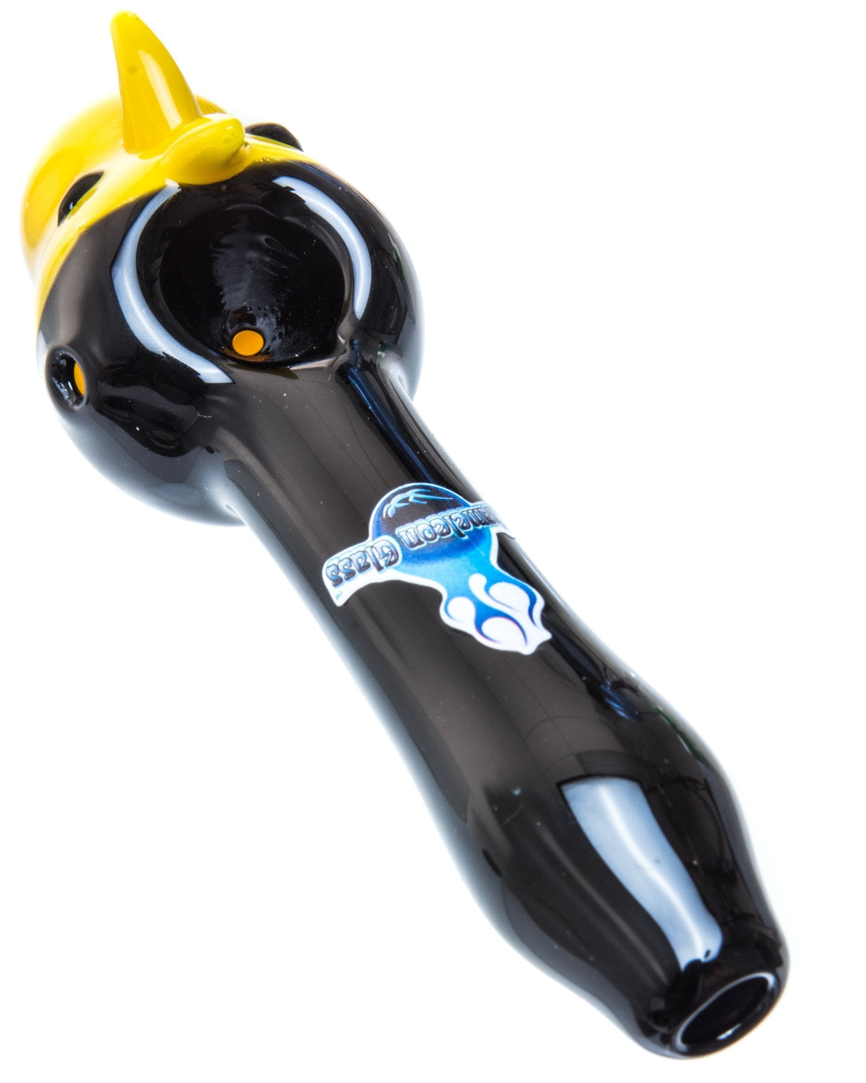 Chameleon Glass Woodstock Pipe in Borosilicate Glass with Heavy Wall, Side View