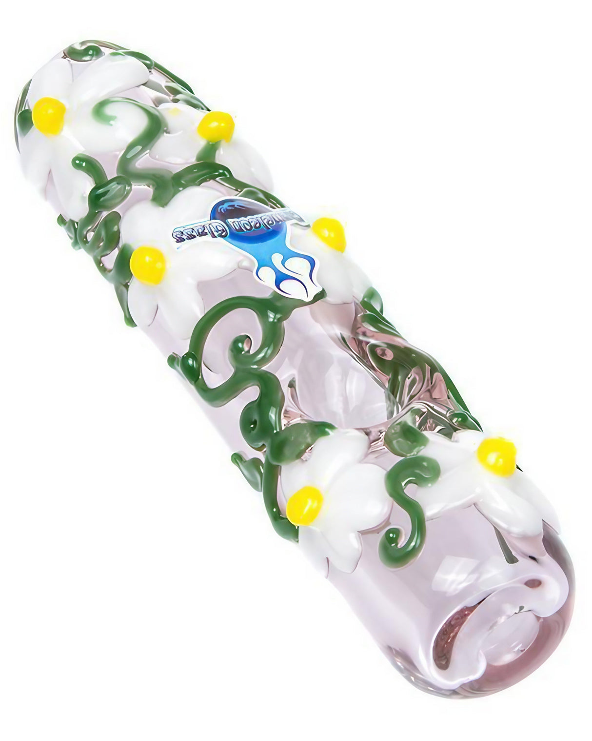 Chameleon Glass Pink Worked Flower Pot Mini Steamroller - Handcrafted Design