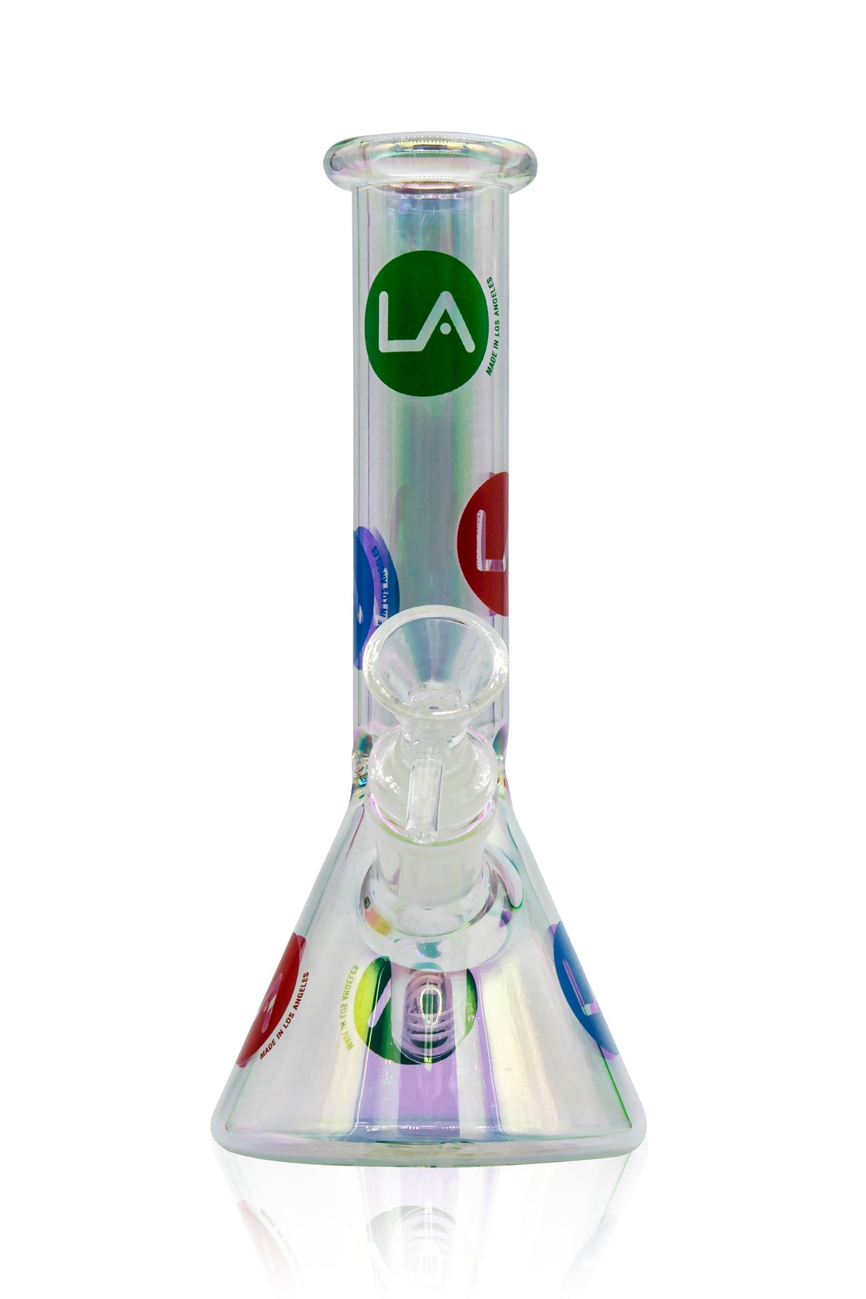 LA Pipes Champagne Glass Disco Beaker Bong, 8" with 38mm Diameter, Front View