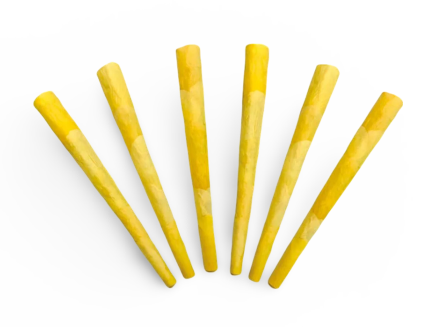 CaliGreenGold Champagne Rose Petal King Cones, 6-Pack, Organic, Top View on White