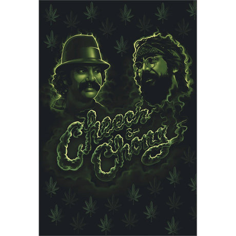 Cheech & Chong Green Smoke Poster featuring iconic duo, 24" x 36" perfect for wall decor