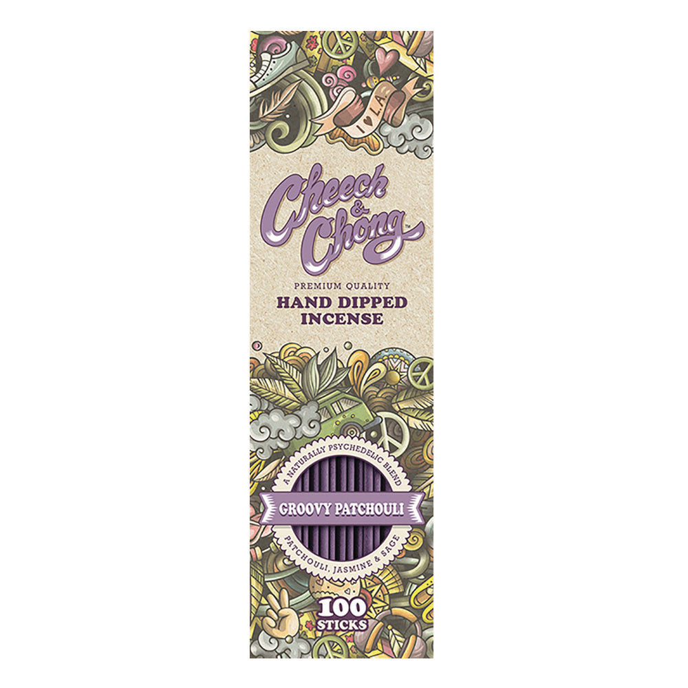 Cheech & Chong 100 Pack Hand-Dipped Incense, Groovy Patchouli scent, front view