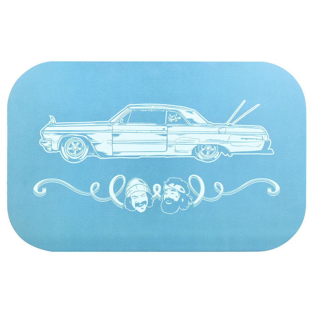 Pulsar Cheech & Chong Magnetic Rolling Tray Lid with Love Machine Design, 11x7 inches, Top View