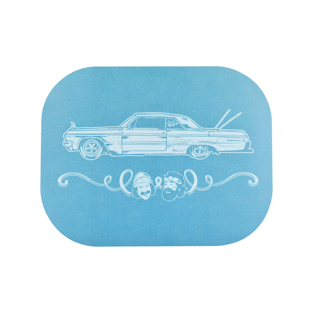 Cheech & Chong's x Pulsar Mini Metal Rolling Tray with Lid - Love Machine Design Top View