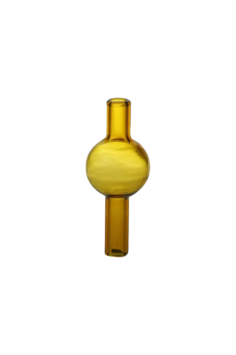 Amber Chemical Thermal Bubble Carb Cap made of Borosilicate Glass, front view on white background