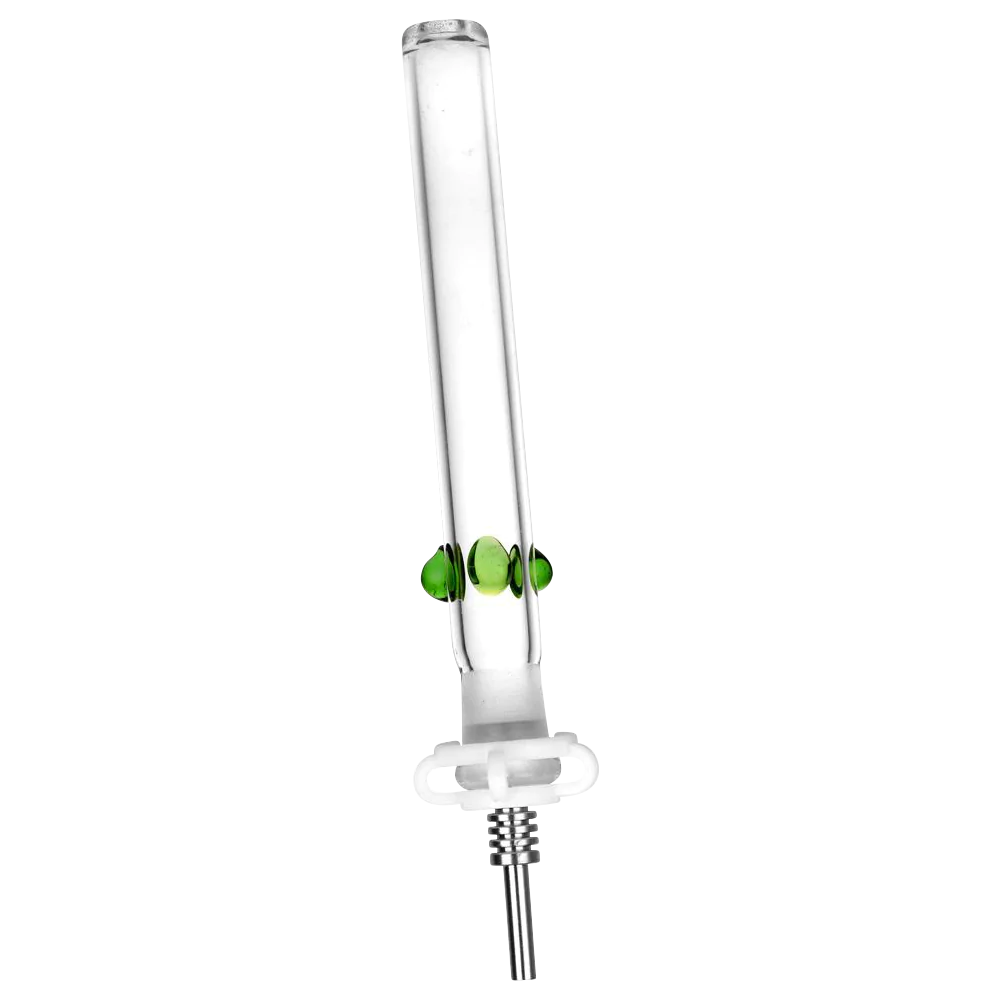 Clear Classic Glass Honey Vapor Straw Collector with Titanium Tip, Side View