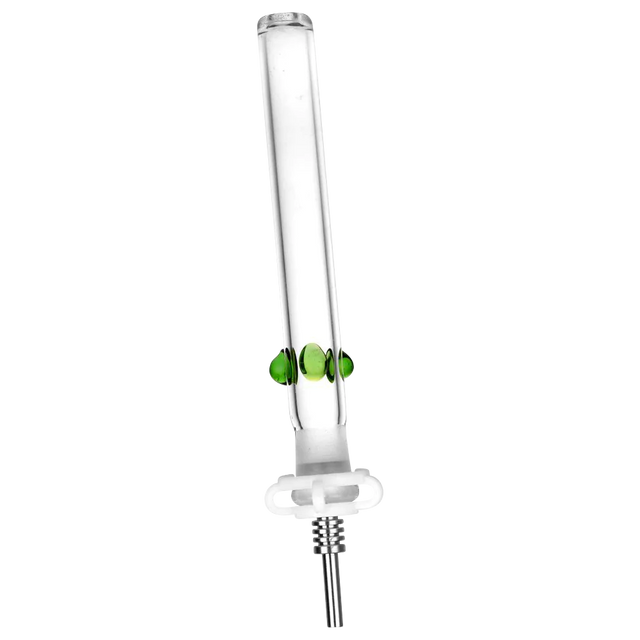 6" Classic Glass Honey Vapor Straw Collector with Titanium Tip, Side View