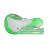 Classic Silicone Hand Pipe with Glass Bowl in Assorted Colors - Side View