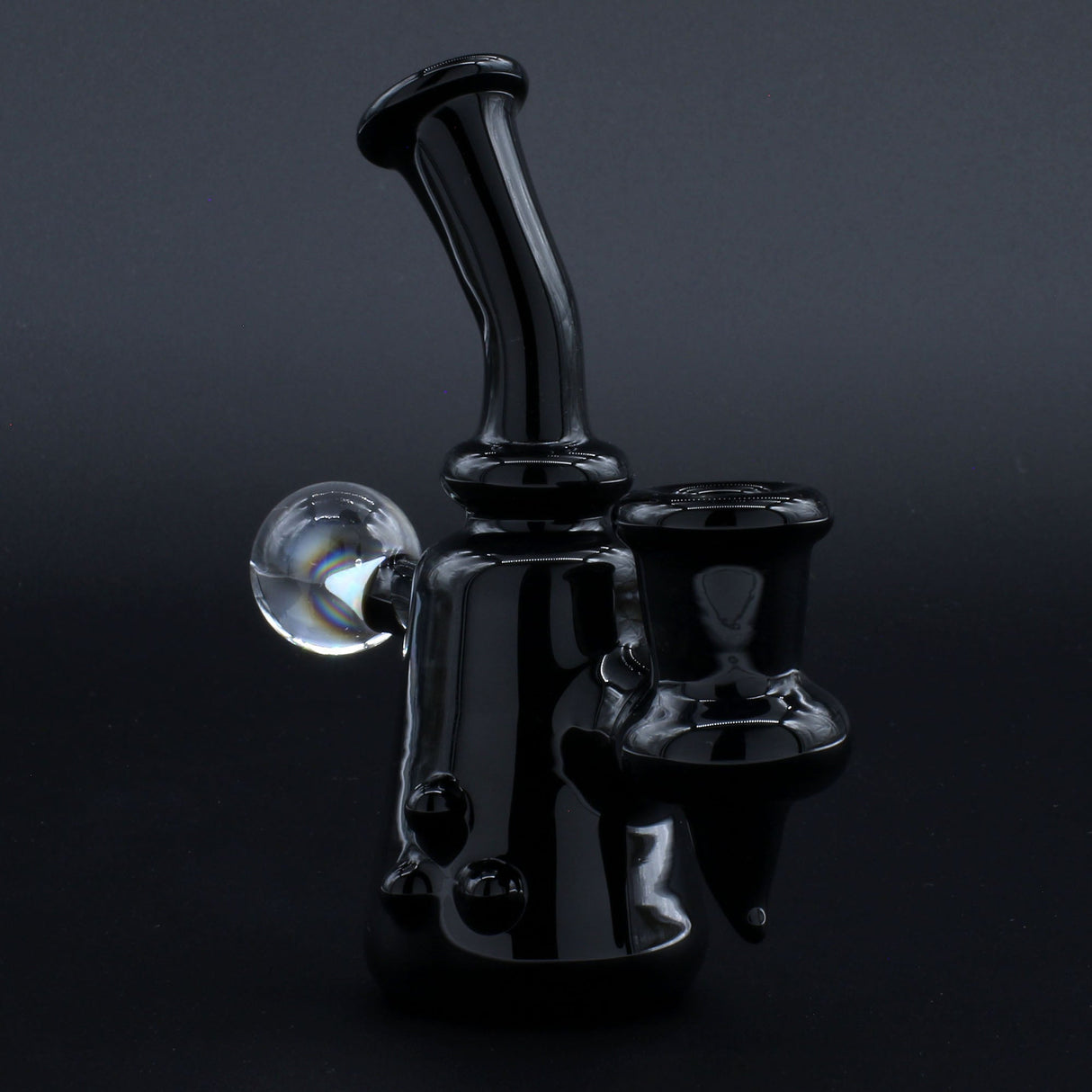 Clayball Glass "Black Jack" Heady Sherlock Dab Set with Banger Hanger, 10" height