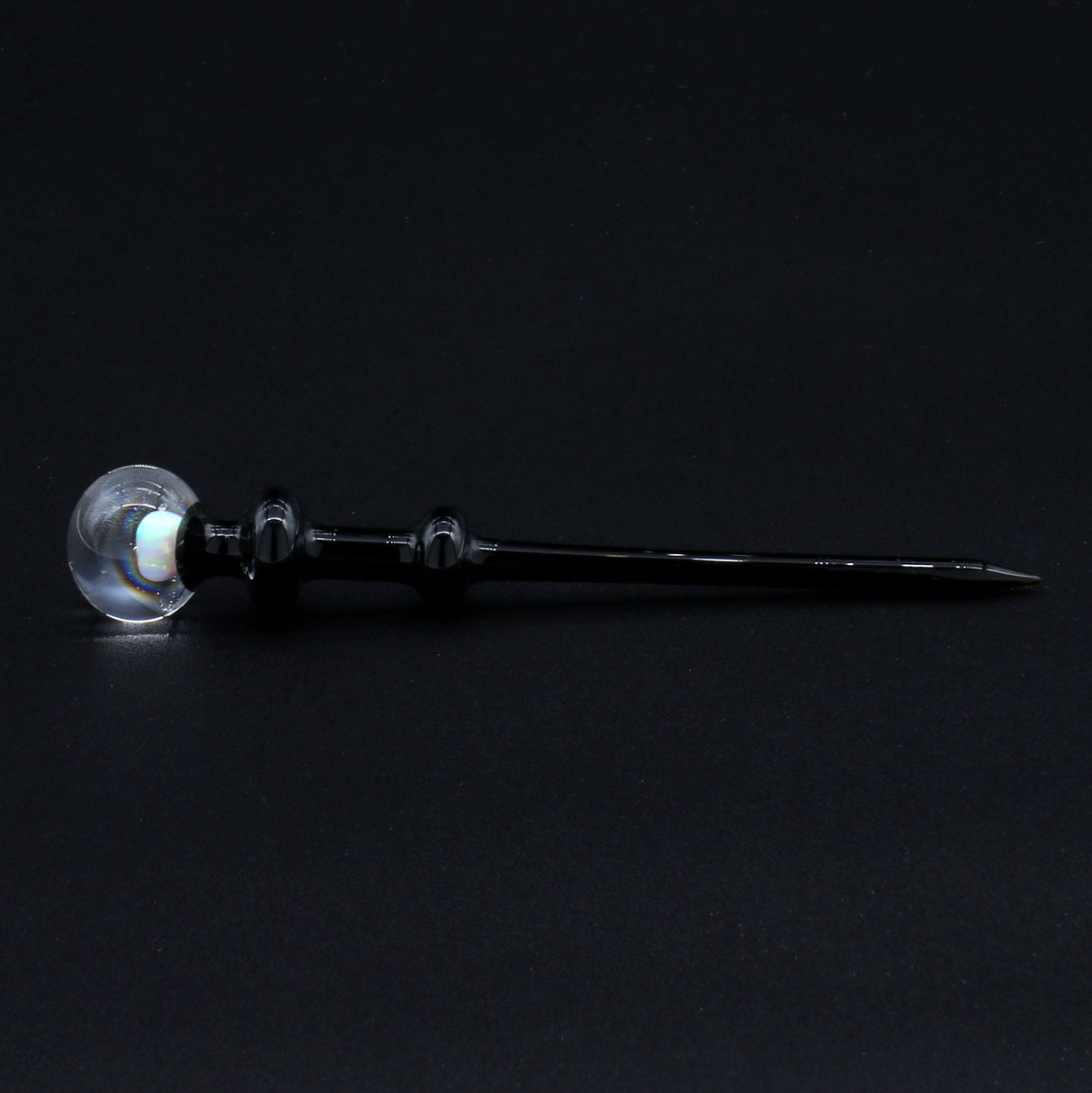 Clayball Glass "Black Jack" Heady Sherlock Dab Set side view on black background
